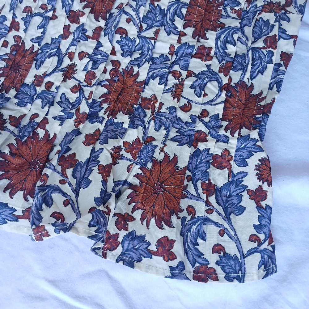 Athropologie Let Me Be Tie-Strap Peplum Floral 100% Cotton Top Womens Size XS - Picture 6 of 16